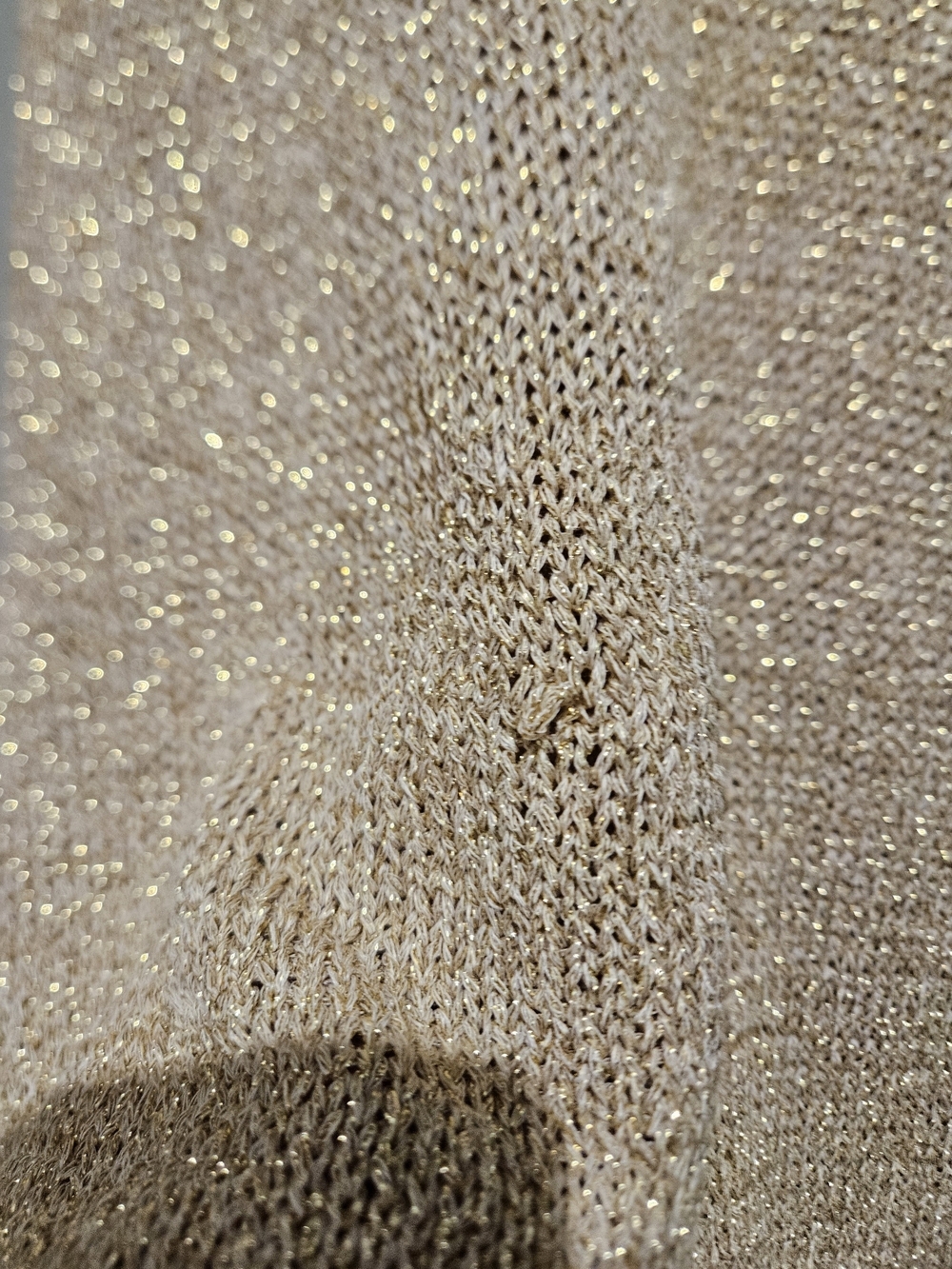 YUNIKA Made in Italy Gold Metallic Knit Midi Dress Sparkle Sleeveless. S/M - Picture 12 of 16